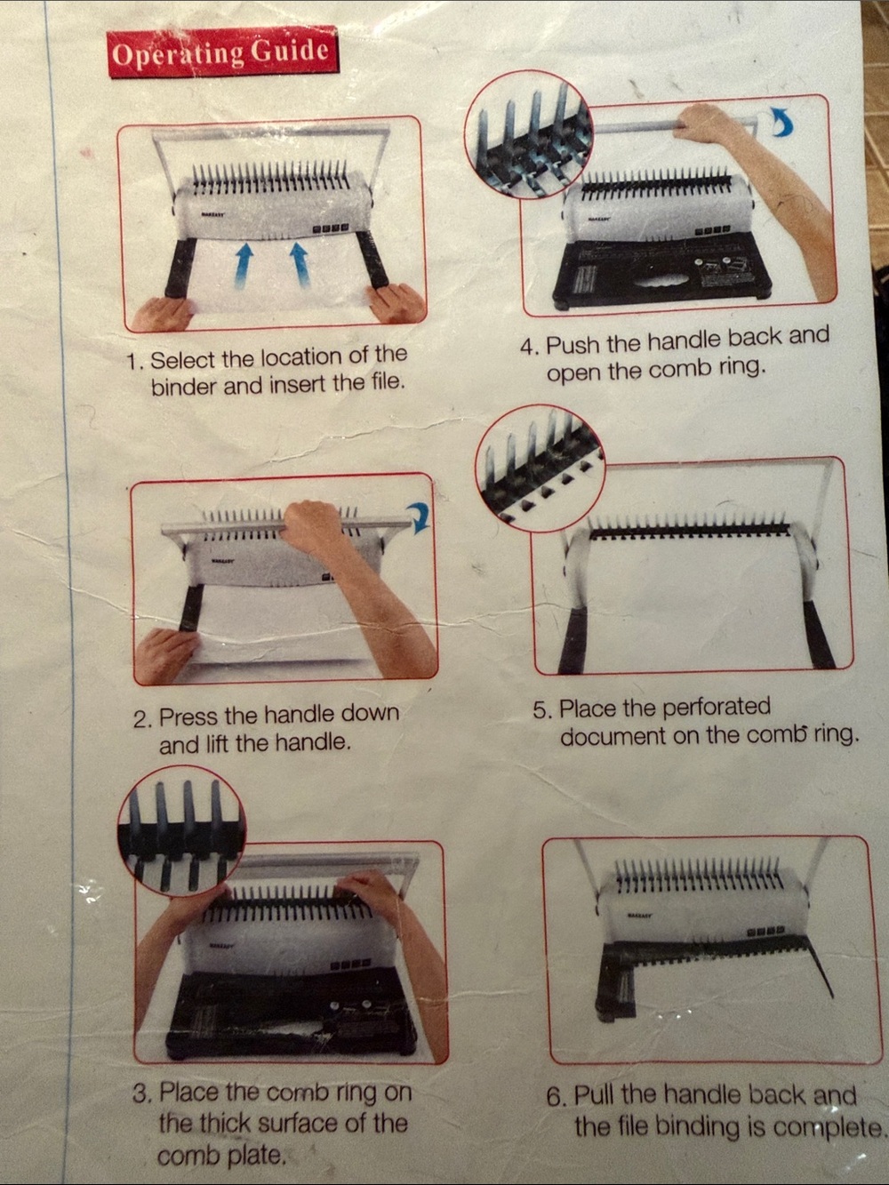 Makeasy White Comb Binding Machine - 450 Sheet Punch & Bind - Picture 3 of 3